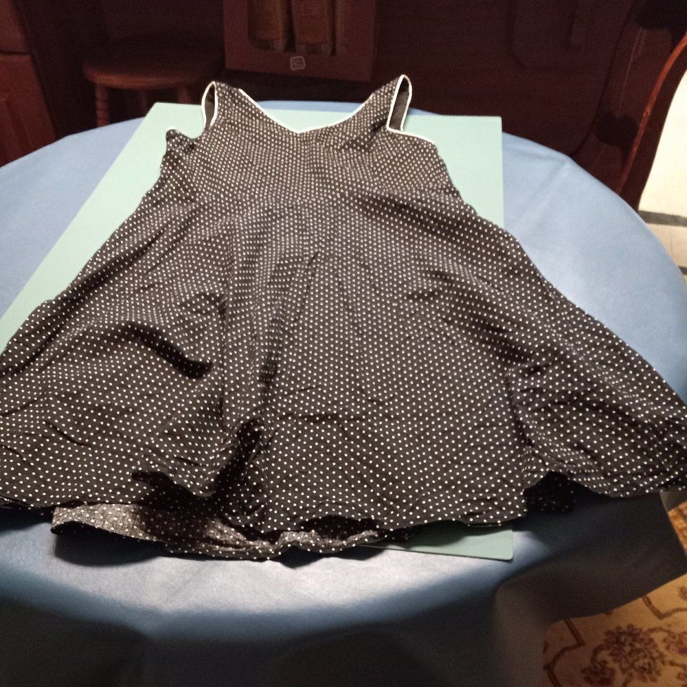 Vintage Yellow Star Sleeveless White Polka Dot Dress